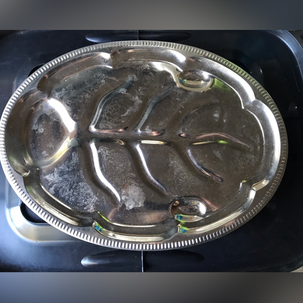 Vintage Serving Trays~ Silver Plated ~ Scalloped Edging~$5.00  one left/